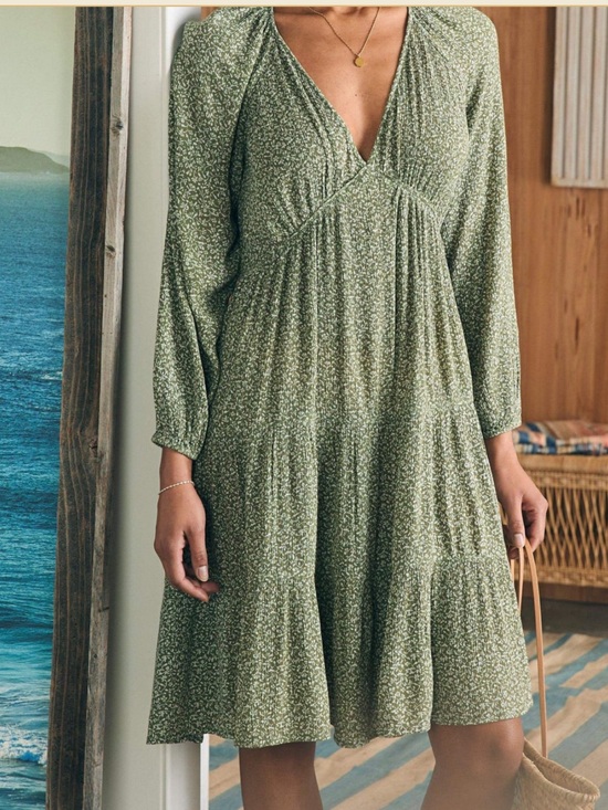 Faherty Dresses & Skirts - Faherty Sirene Green Floral Dress